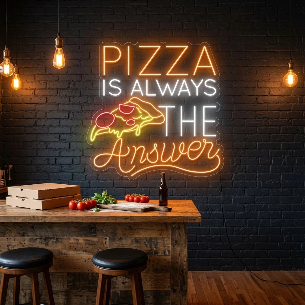 Pizza Is Always The Answer Wall Decor LED Neon Sign - Shineneon