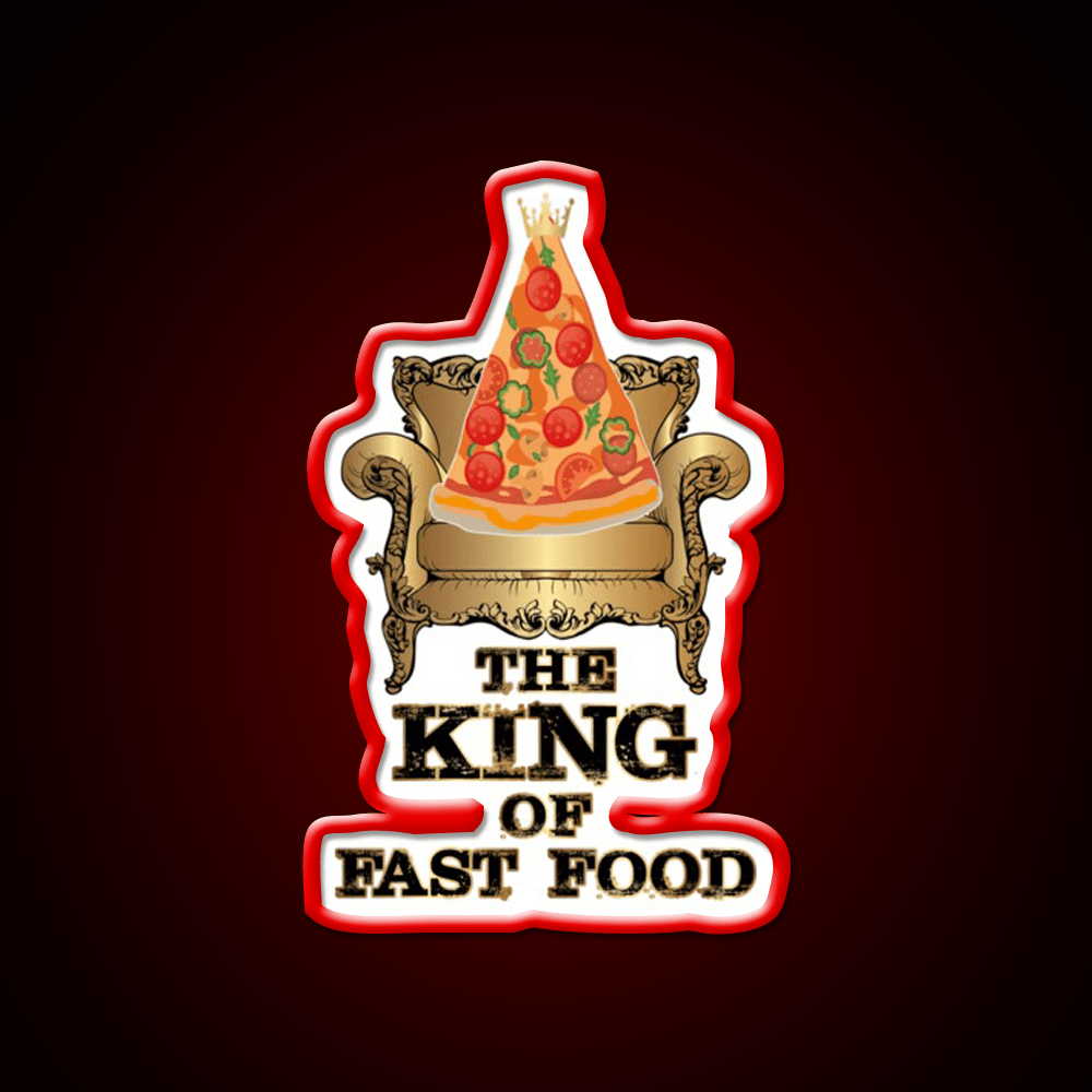 Pizza King Of Junk Food Throne Fast Food Led Neon Sign For Burger Place Rgb Color - Shineneon