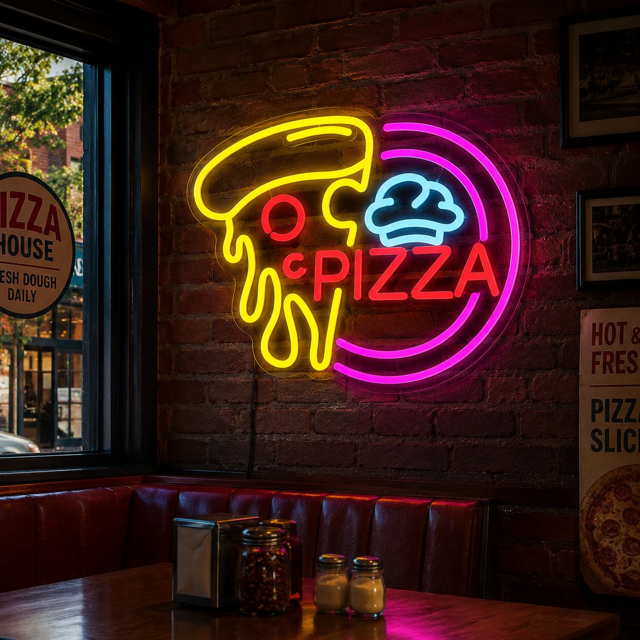 Pizza LED Neon Sign Bedroom Decor - 03 Real Lifestyle Scene