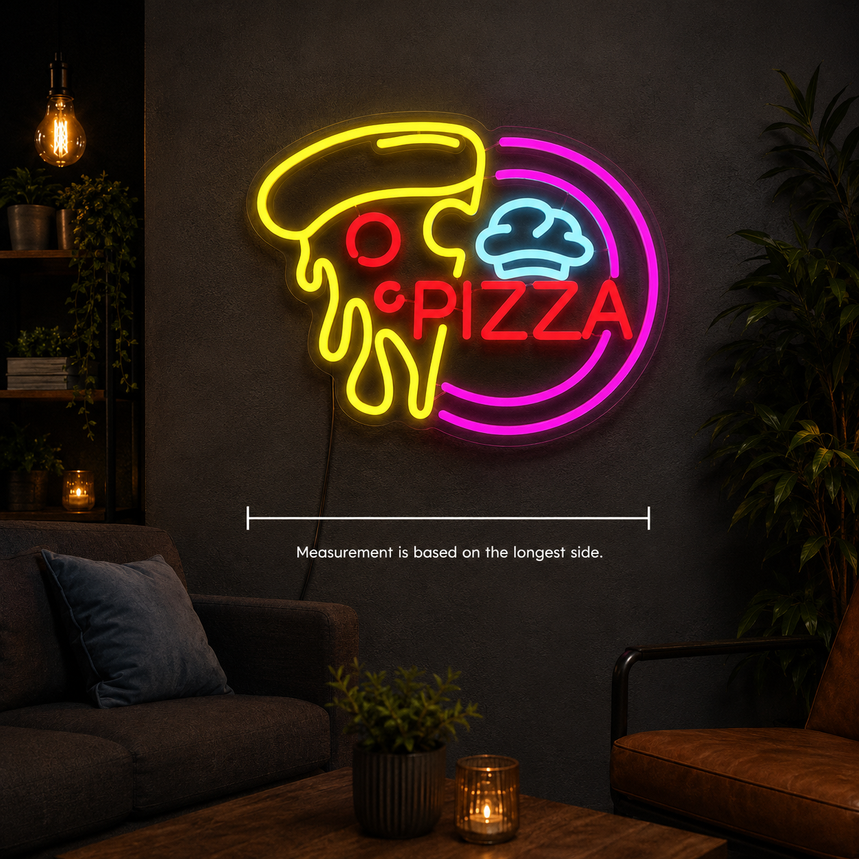 Pizza LED Neon Sign Bedroom Decor - 04 Size Image