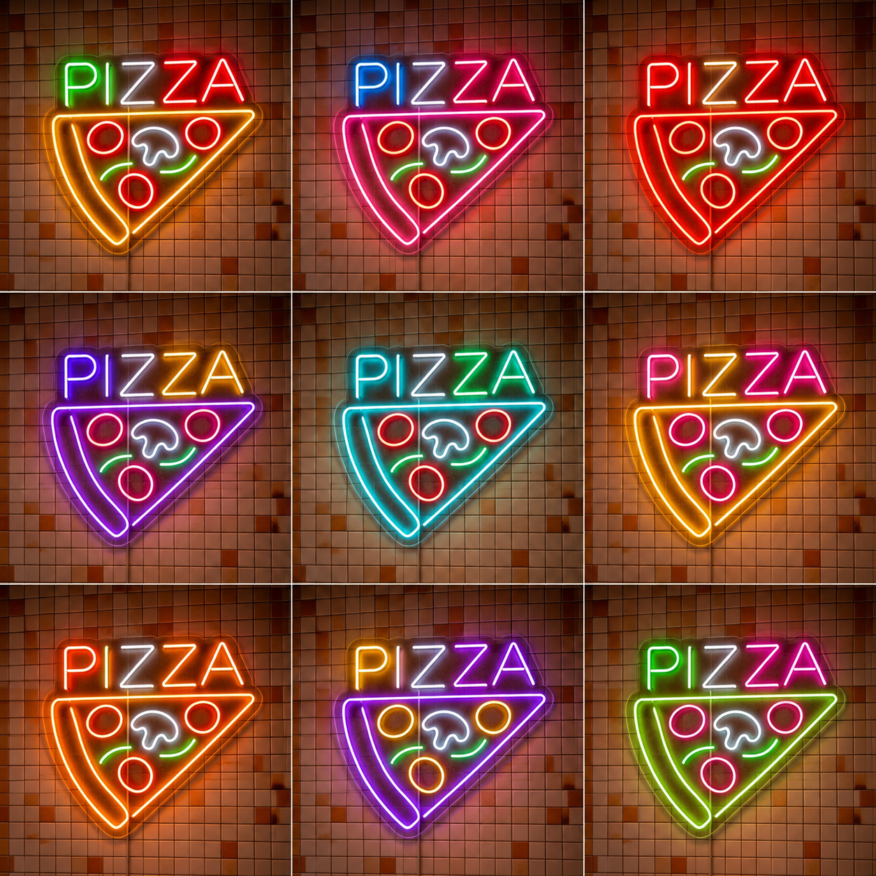 Pizza LED Neon Sign Home Decor - 05 Color Grid