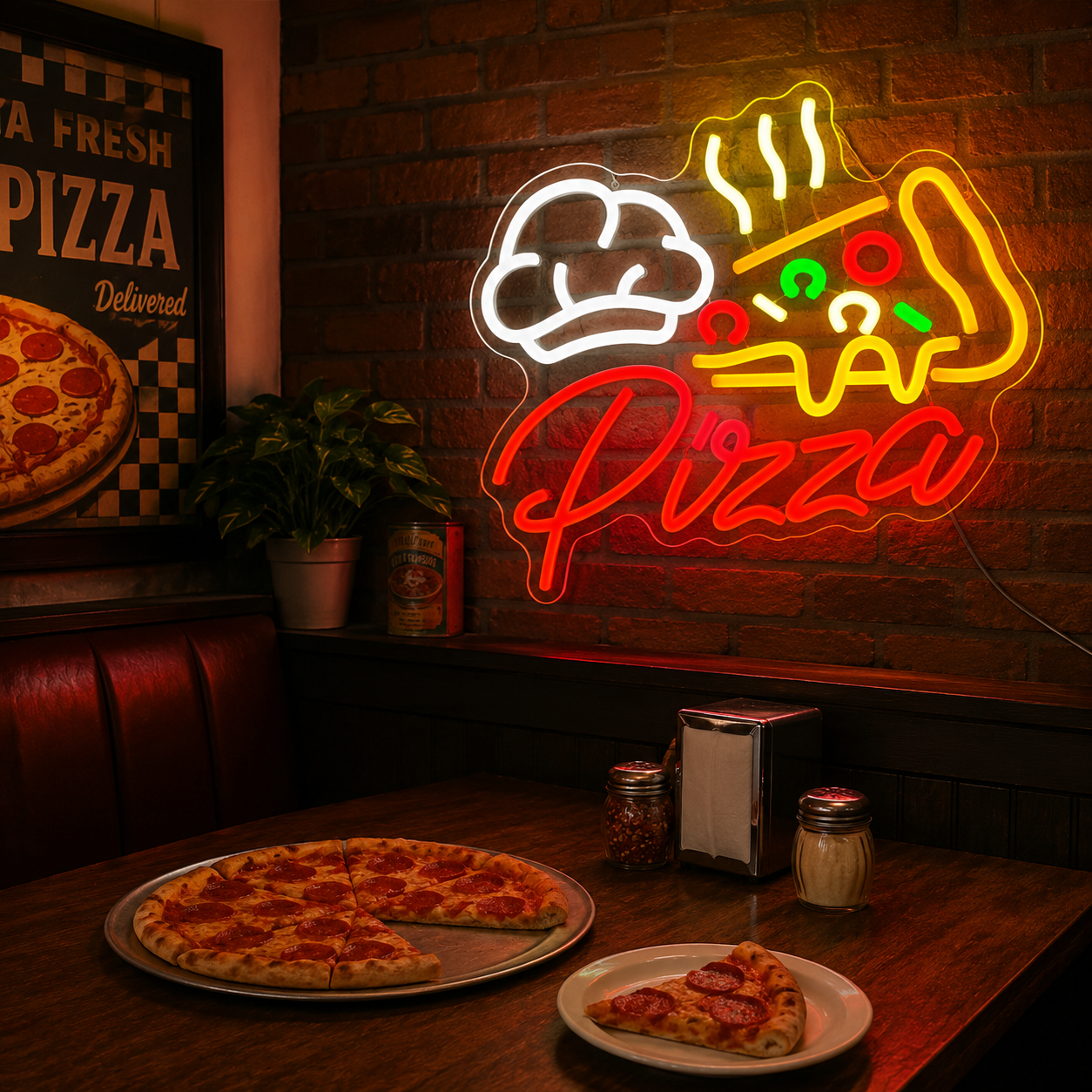 Pizza LED Neon Sign Wall Art - 03 Real Lifestyle Scene