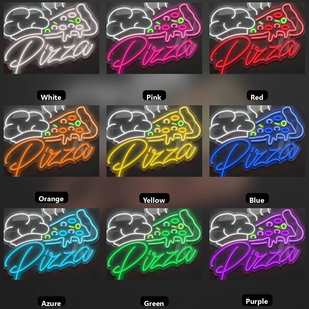 Pizza LED Neon Sign Wall Decor - 05 Color Grid