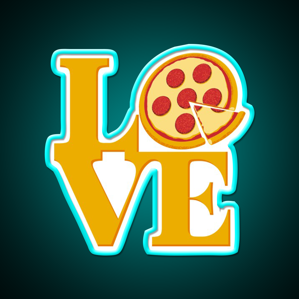 Pizza Love Fast Food Led Neon Sign For Burger Place Rgb Color