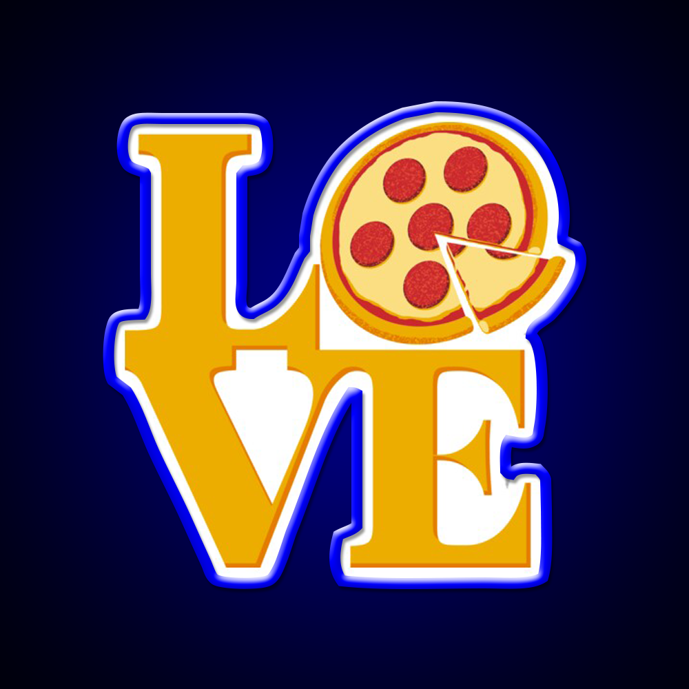 Pizza Love Fast Food Led Neon Sign For Burger Place Rgb Color