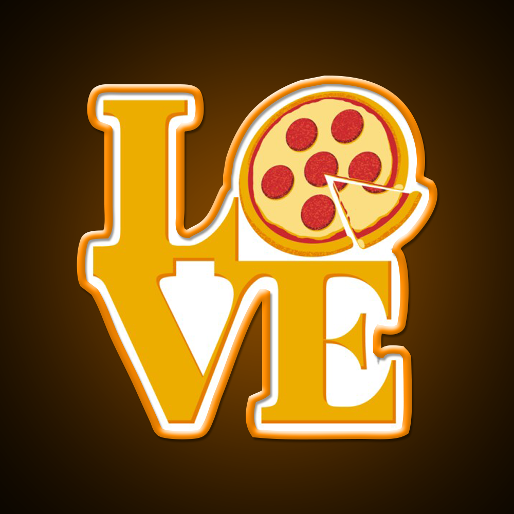 Pizza Love Fast Food Led Neon Sign For Burger Place Rgb Color