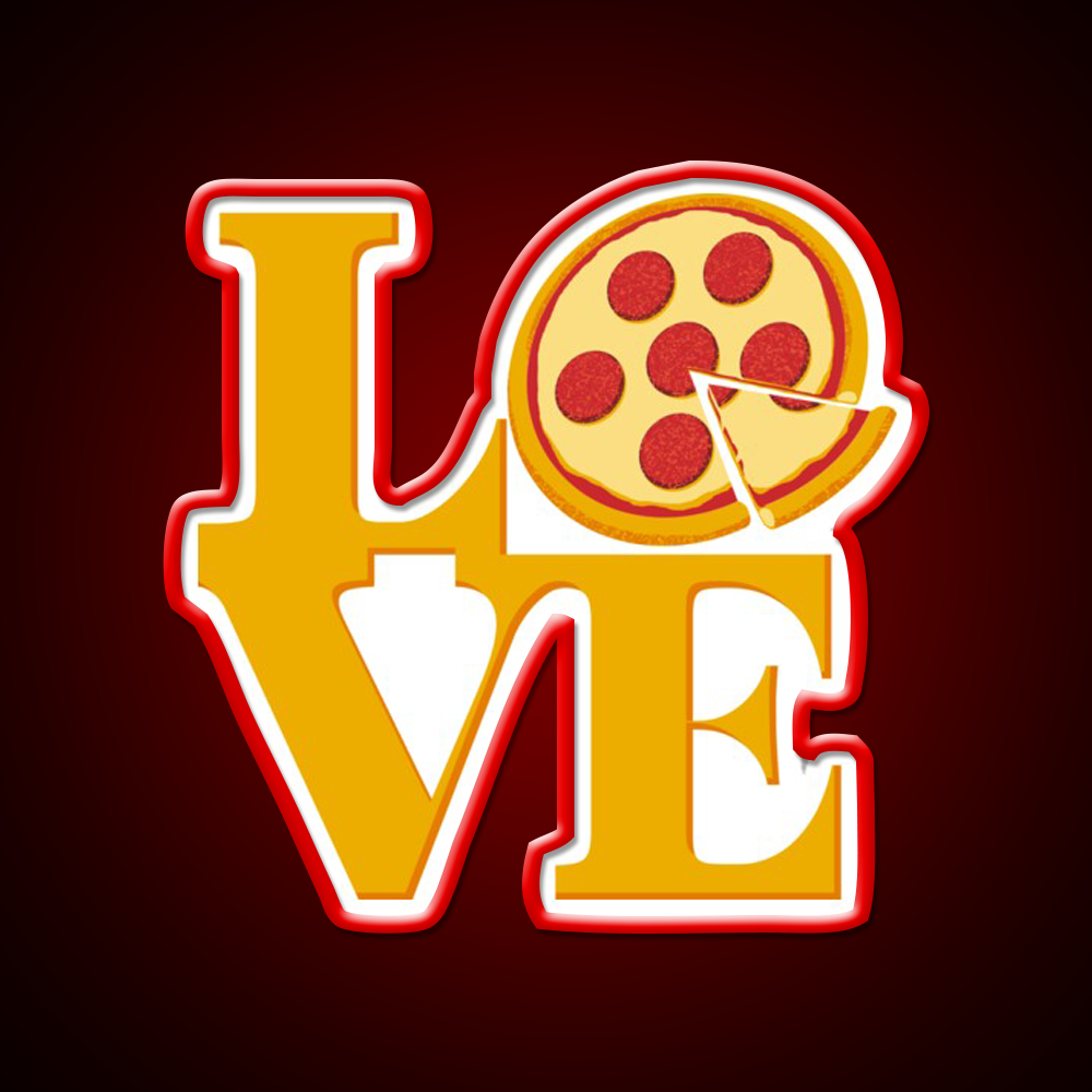 Pizza Love Fast Food Led Neon Sign For Burger Place Rgb Color