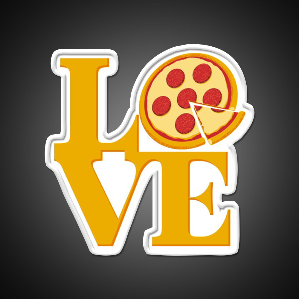 Pizza Love Fast Food Led Neon Sign For Burger Place Rgb Color