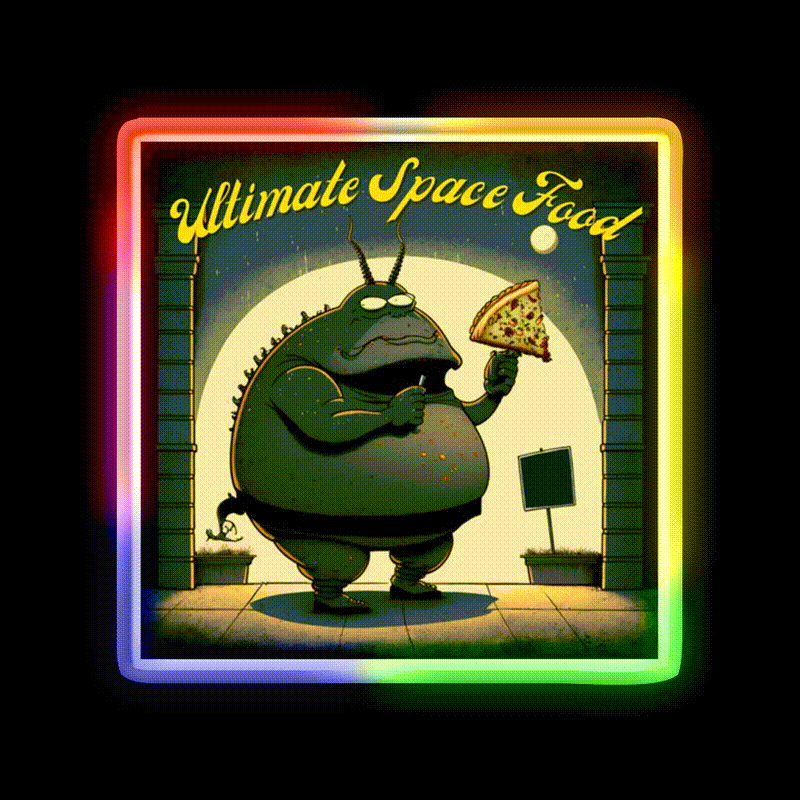 Pizza Lover Alien Ultimate Space Food Led Neon Sign For Burger Place Rgb Color