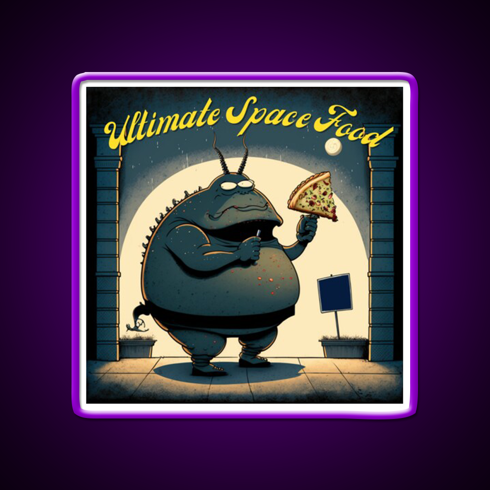 Pizza Lover Alien Ultimate Space Food Led Neon Sign For Burger Place Rgb Color