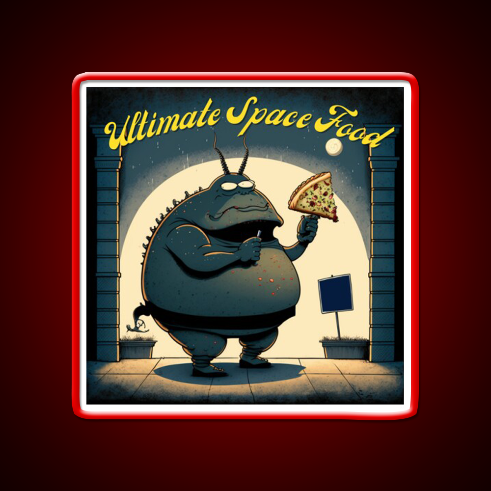 Pizza Lover Alien Ultimate Space Food Led Neon Sign For Burger Place Rgb Color