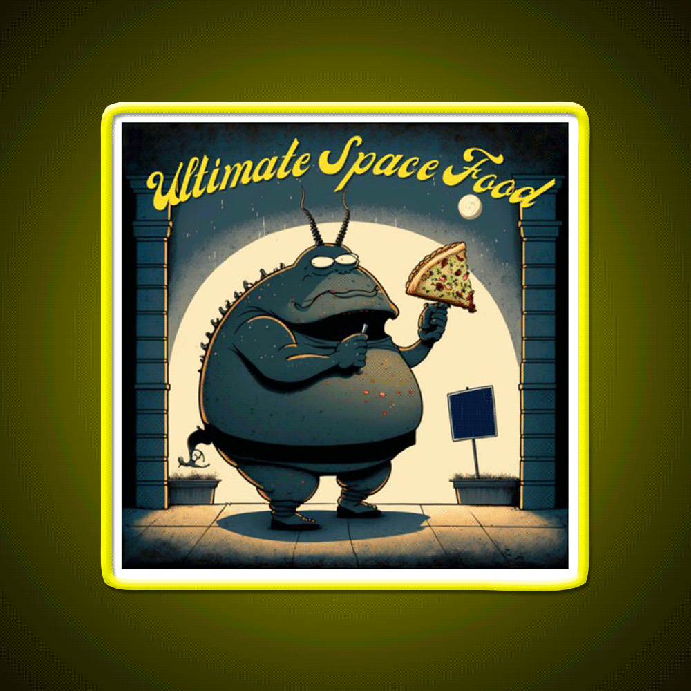 Pizza Lover Alien Ultimate Space Food Led Neon Sign For Burger Place Rgb Color