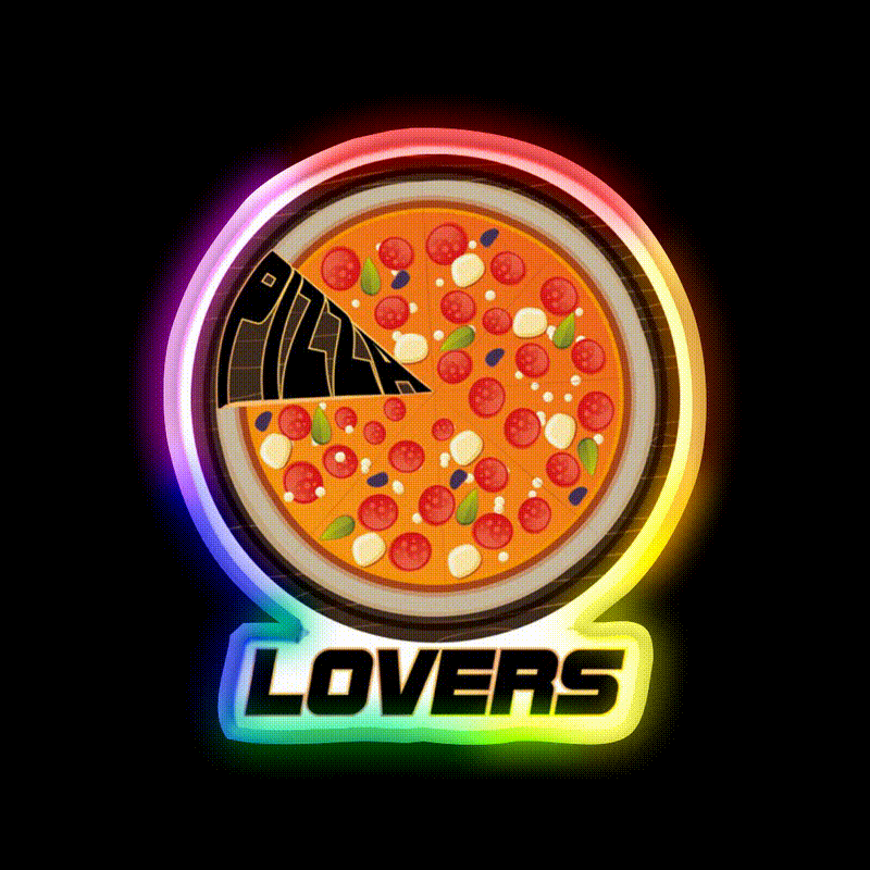 Pizza Lovers America Pizza Lovers Fast Food Led Neon Sign For Burger Place Rgb Color