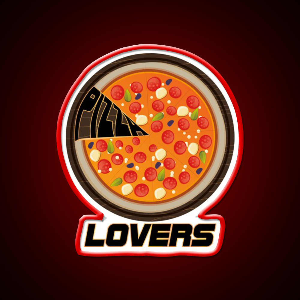 Pizza Lovers America Pizza Lovers Fast Food Led Neon Sign For Burger Place Rgb Color