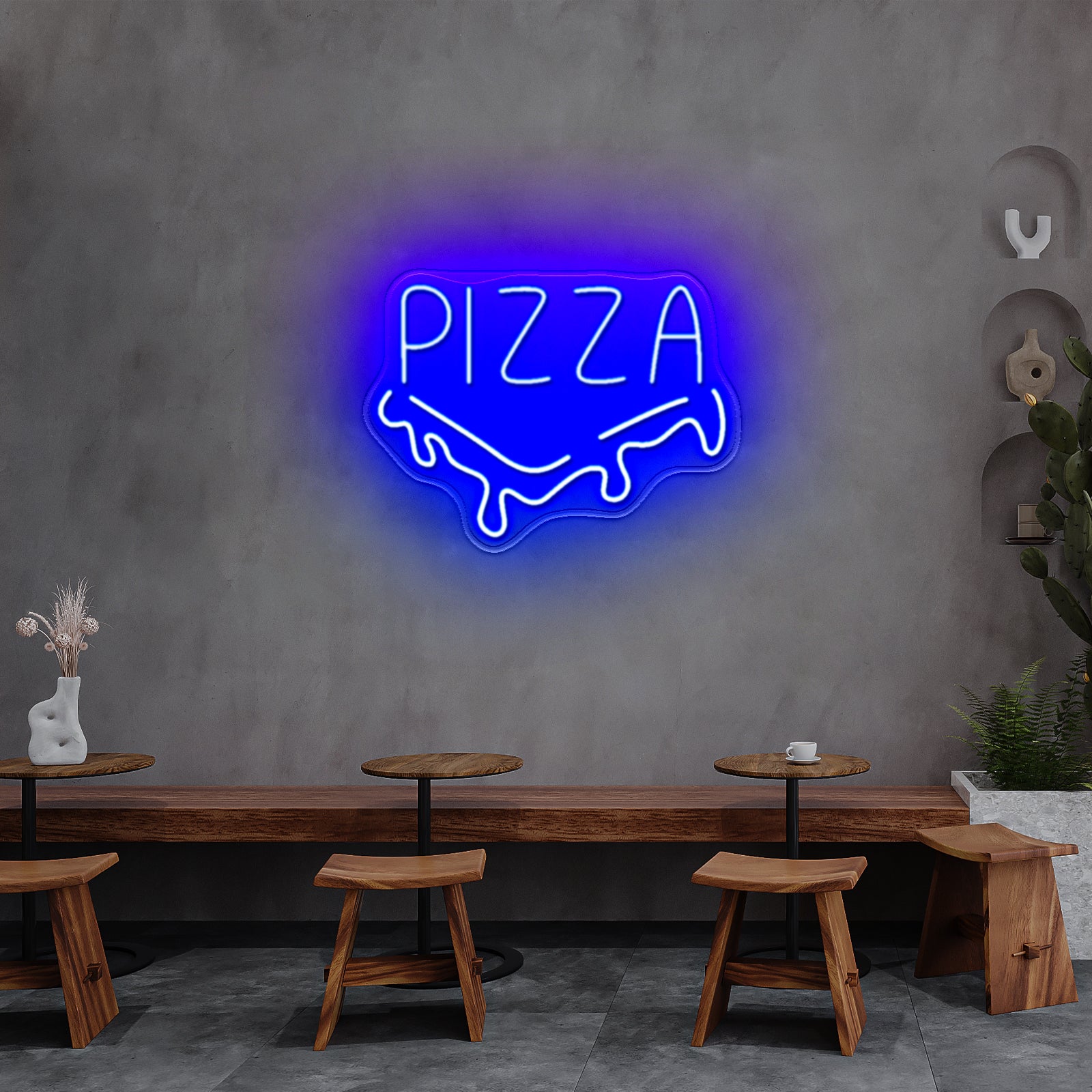 Pizza Slice Neon Acrylic Artwork