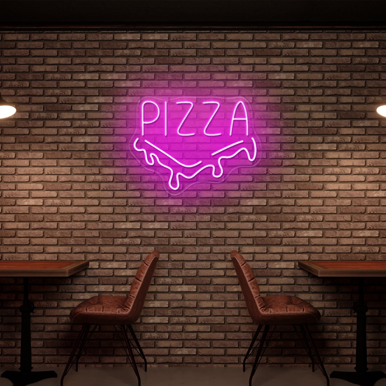 Pizza Slice Neon Acrylic Artwork