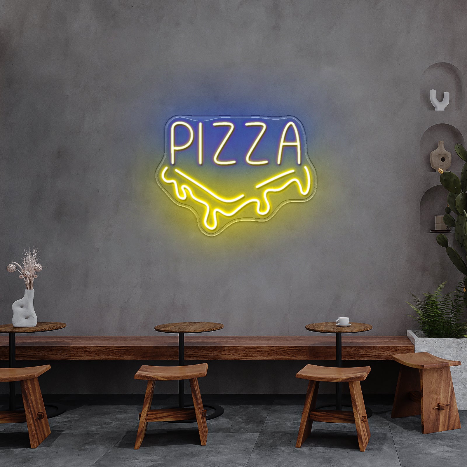 Pizza Slice Neon Acrylic Artwork