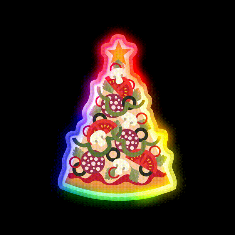 Pizza On Earth Pepperoni Version Fast Food Led Neon Sign For Burger Place Rgb Color