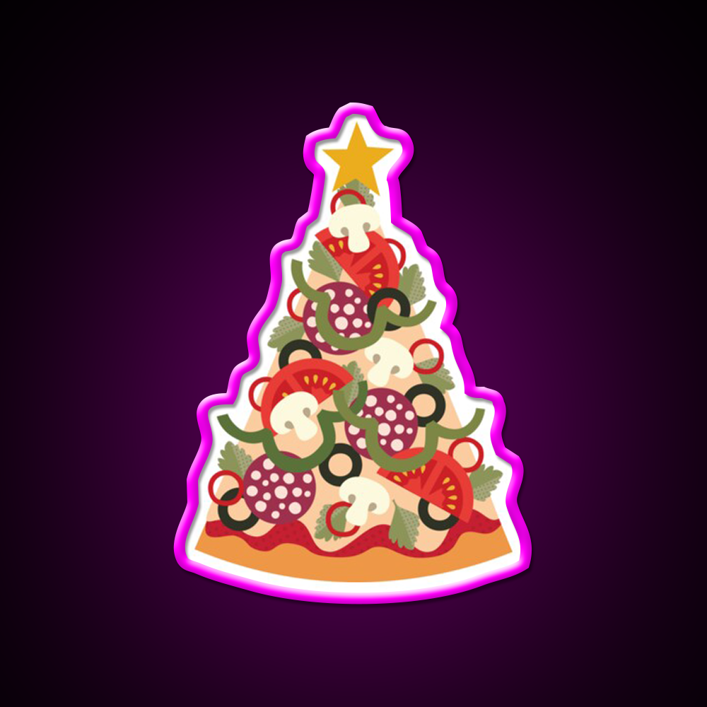 Pizza On Earth Pepperoni Version Fast Food Led Neon Sign For Burger Place Rgb Color