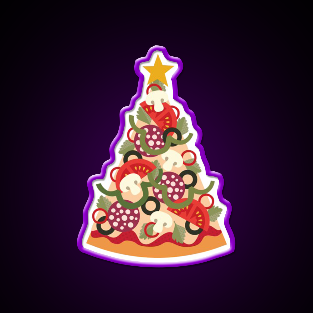 Pizza On Earth Pepperoni Version Fast Food Led Neon Sign For Burger Place Rgb Color