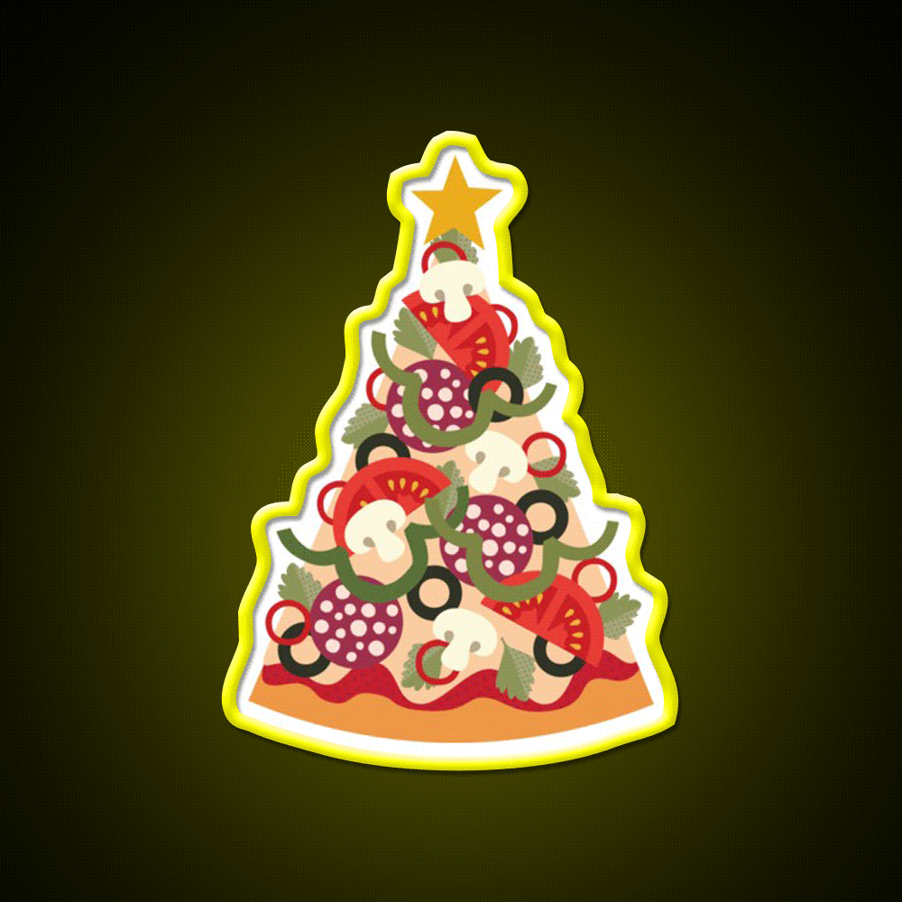 Pizza On Earth Pepperoni Version Fast Food Led Neon Sign For Burger Place Rgb Color