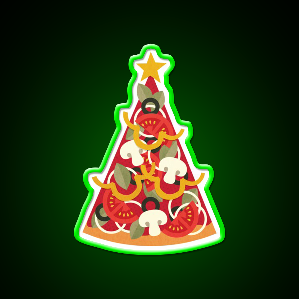 Pizza On Earth Vegetarian Version Fast Food Led Neon Sign For Burger Place Rgb Color