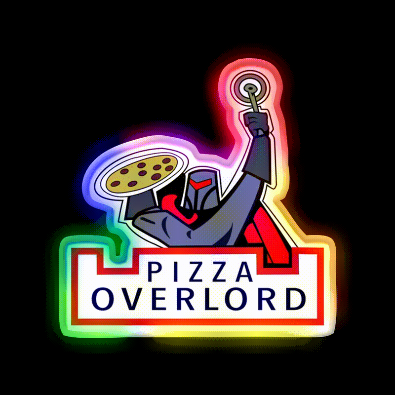 Pizza Overlord American Dad Fast Food Led Neon Sign For Burger Place Rgb Color
