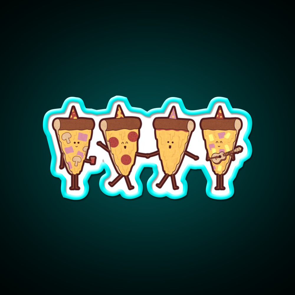 Pizza Party Fast Food Led Neon Sign For Burger Place Rgb Color