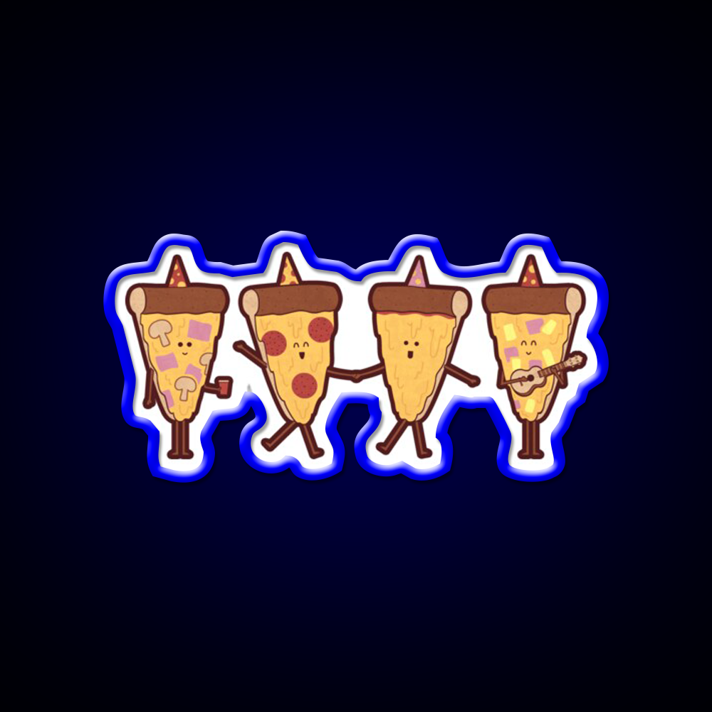 Pizza Party Fast Food Led Neon Sign For Burger Place Rgb Color