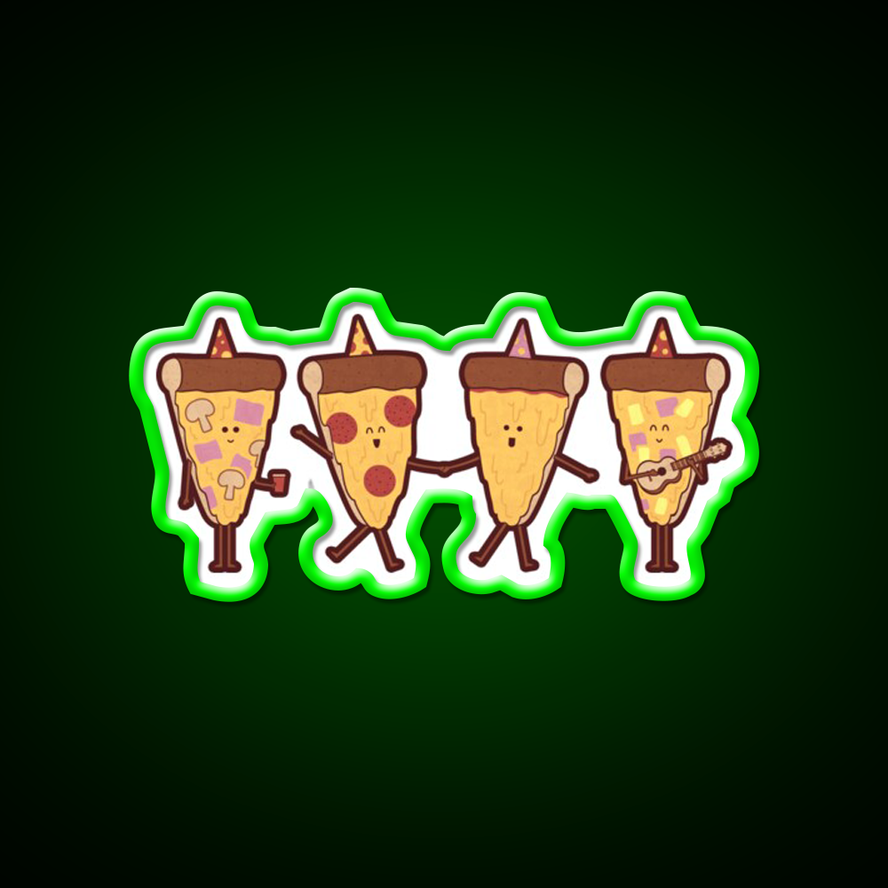 Pizza Party Fast Food Led Neon Sign For Burger Place Rgb Color