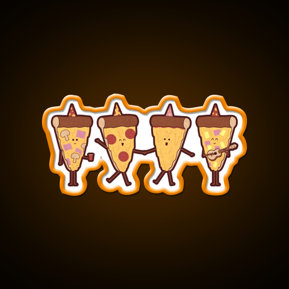 Pizza Party Fast Food Led Neon Sign For Burger Place Rgb Color