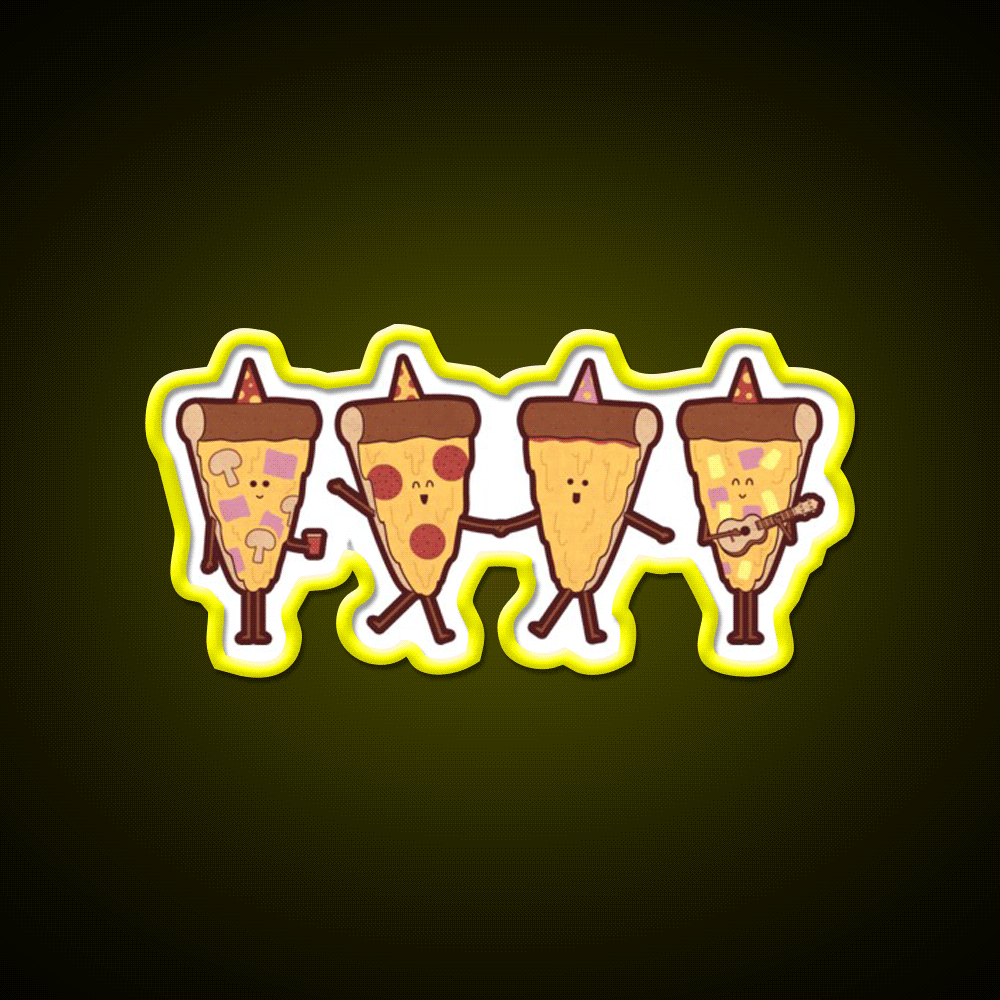 Pizza Party Fast Food Led Neon Sign For Burger Place Rgb Color