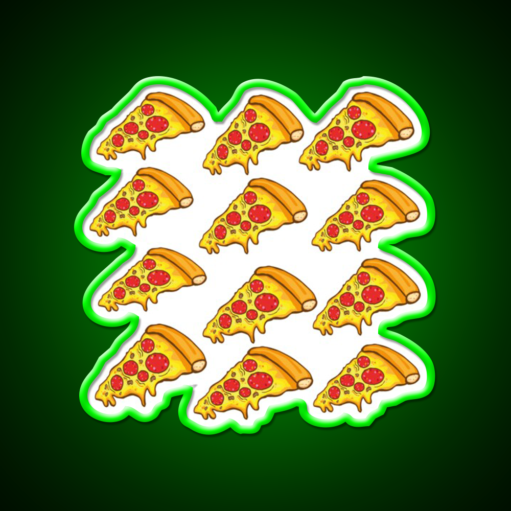 Pizza Patterns Fast Food Led Neon Sign For Burger Place Rgb Color