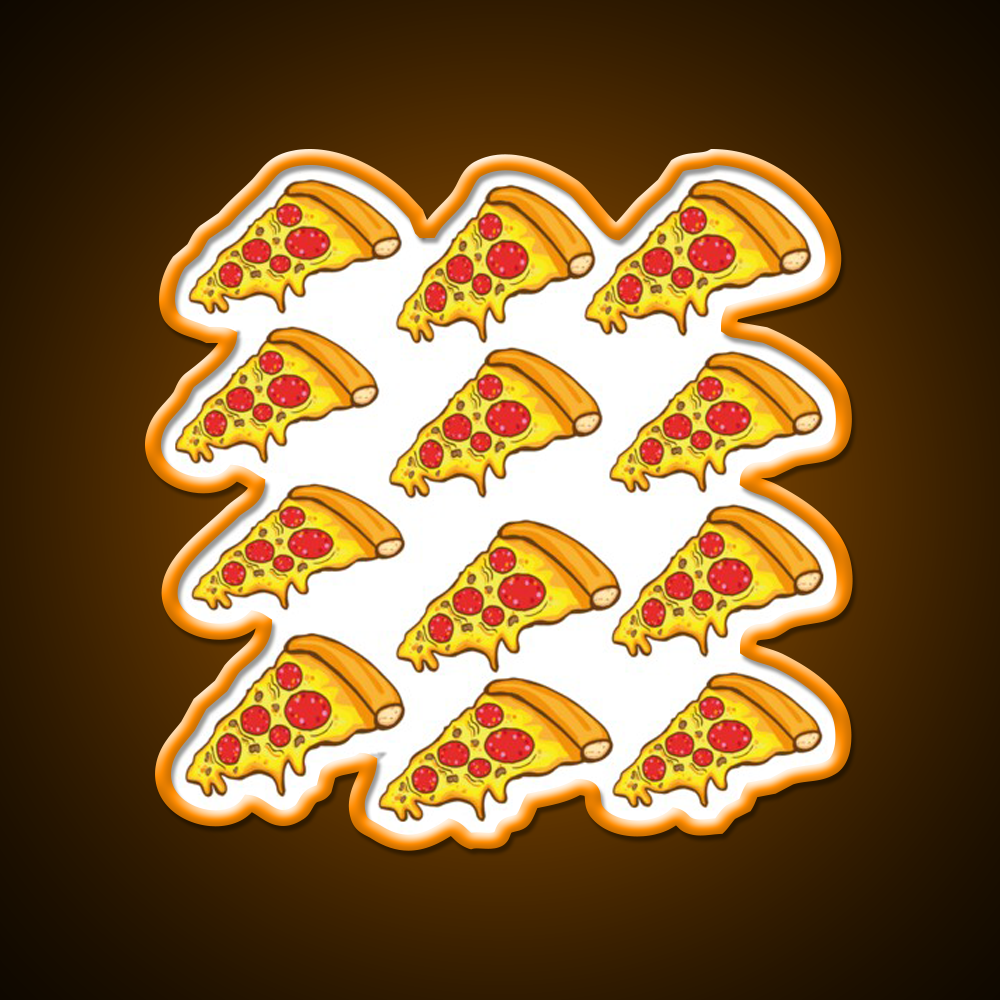 Pizza Patterns Fast Food Led Neon Sign For Burger Place Rgb Color