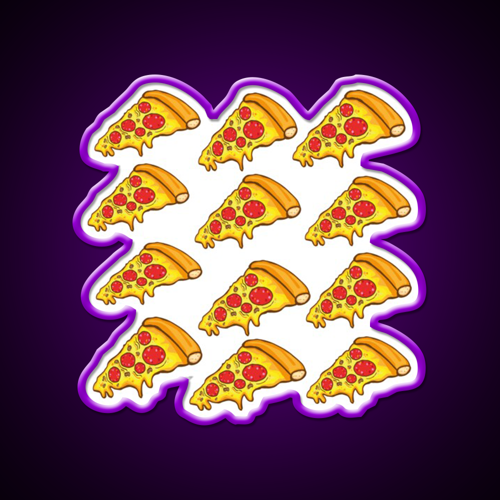 Pizza Patterns Fast Food Led Neon Sign For Burger Place Rgb Color