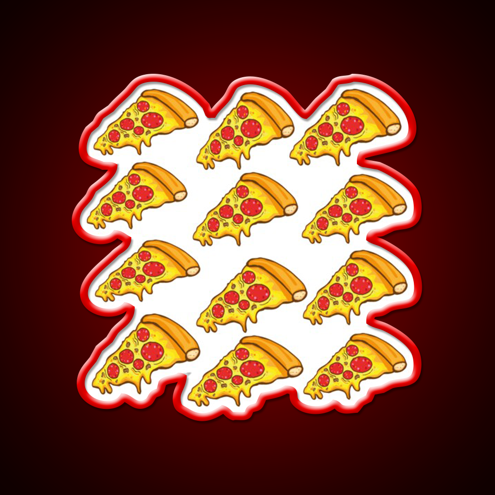 Pizza Patterns Fast Food Led Neon Sign For Burger Place Rgb Color
