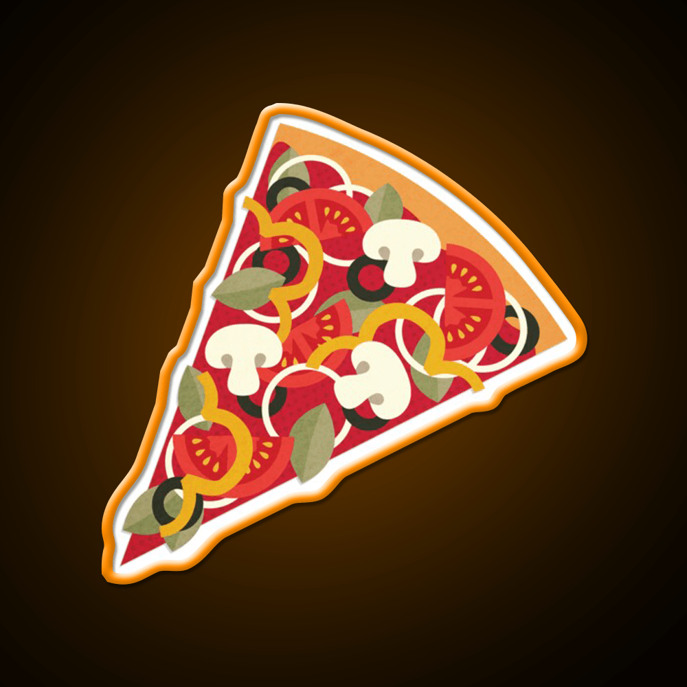 Pizza Power Vegetarian Version Fast Food Led Neon Sign For Burger Place Rgb Color - Shineneon