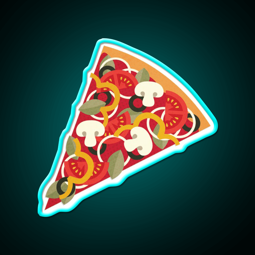 Pizza Power Vegetarian Version Fast Food Led Neon Sign For Burger Place Rgb Color - Shineneon