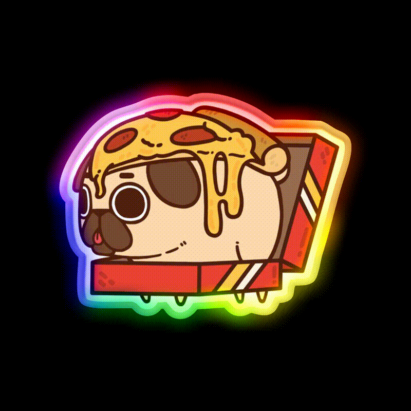 Pizza Puglie Fast Food Led Neon Sign For Burger Place Rgb Color - LED neon sign close-up detail