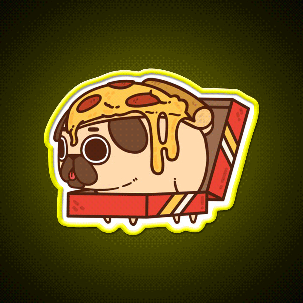 Pizza Puglie Fast Food Led Neon Sign For Burger Place Rgb Color - Custom LED neon sign front view