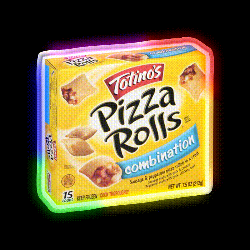 Pizza Rolls Snack Food Led Neon Sign For Snack Room Rgb Color