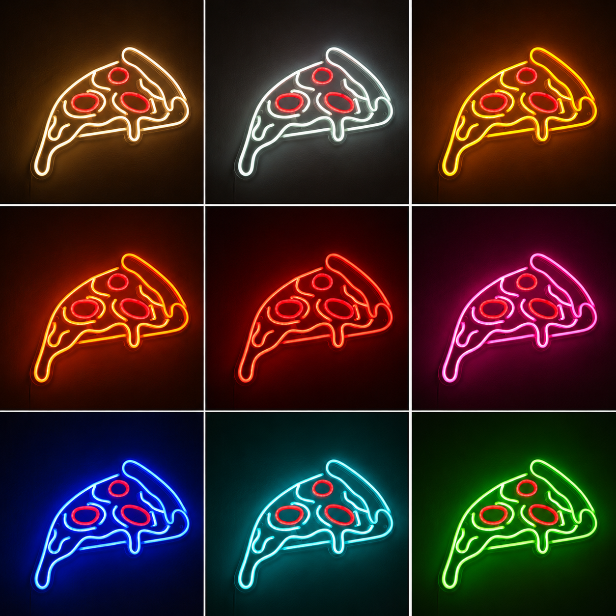 Pizza Shop Wall Art LED Neon Sign - 05 Color Grid