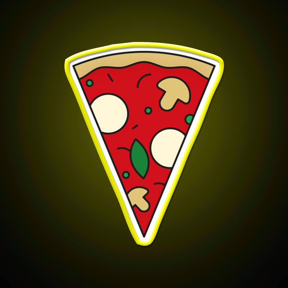 Pizza Slice Margherita Fast Food Led Neon Sign For Burger Place Rgb Color - Custom LED neon sign front view