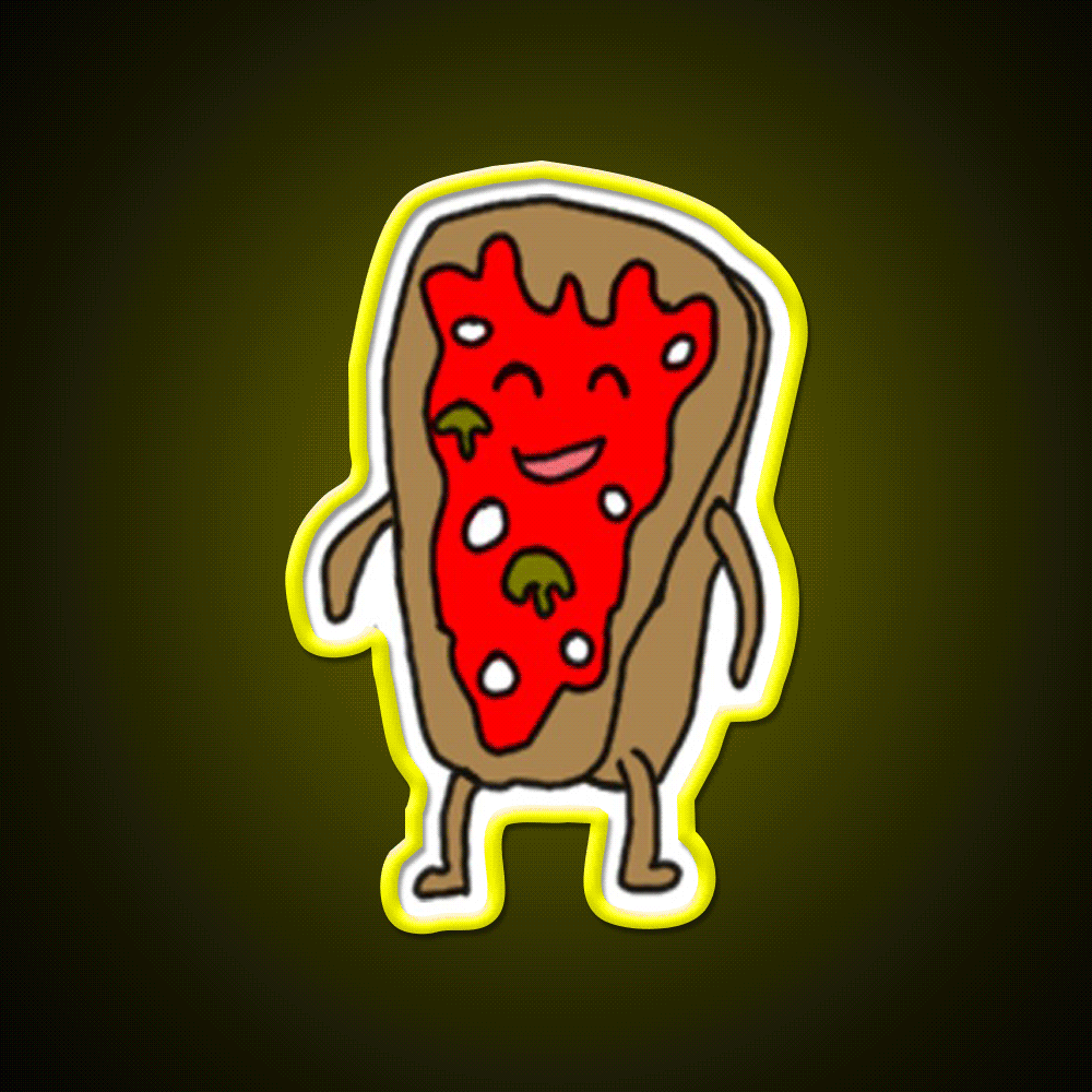 Pizza Snack Food Led Neon Sign Rgb Color - Custom LED neon sign front view