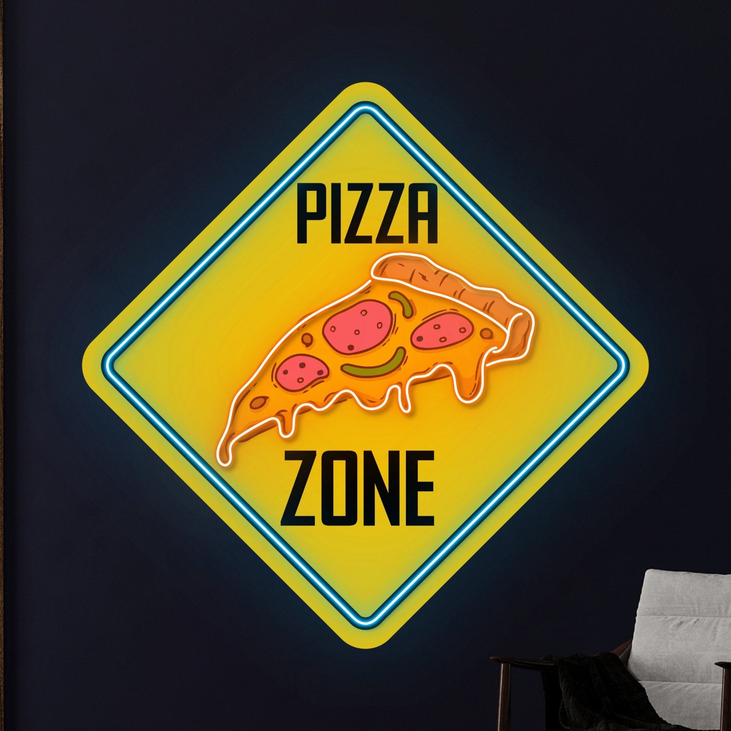 Pizza Zone Decal Acrylic Artwork | Shineneon