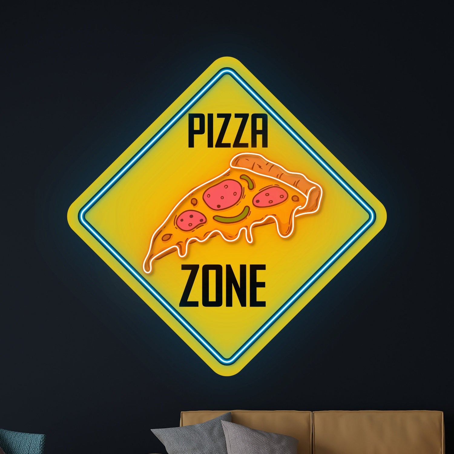Pizza Zone Decal Acrylic Artwork | Shineneon