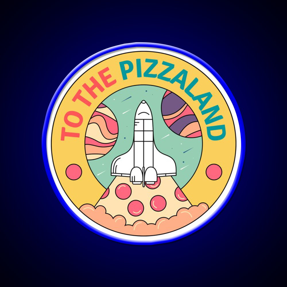 Pizzaland Fast Food Led Neon Sign For Burger Place Rgb Color