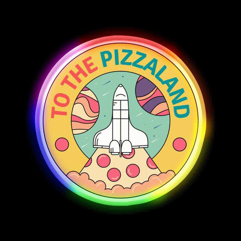 Pizzaland Fast Food Led Neon Sign For Burger Place Rgb Color