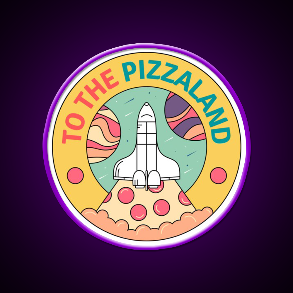 Pizzaland Fast Food Led Neon Sign For Burger Place Rgb Color