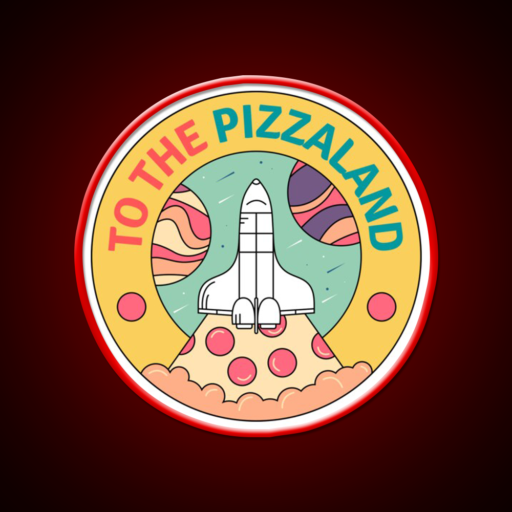 Pizzaland Fast Food Led Neon Sign For Burger Place Rgb Color